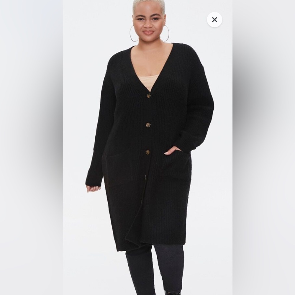 F21 plus longline cardigan sweater 2X
